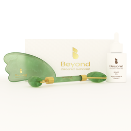 Beard Oil Gift Set with Natural Green Jade Gua Sha & Massage Roller